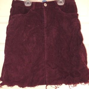 Burgundy corduroy skirt